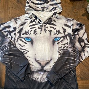 NWT Men’s graphic tiger print hoodie XL